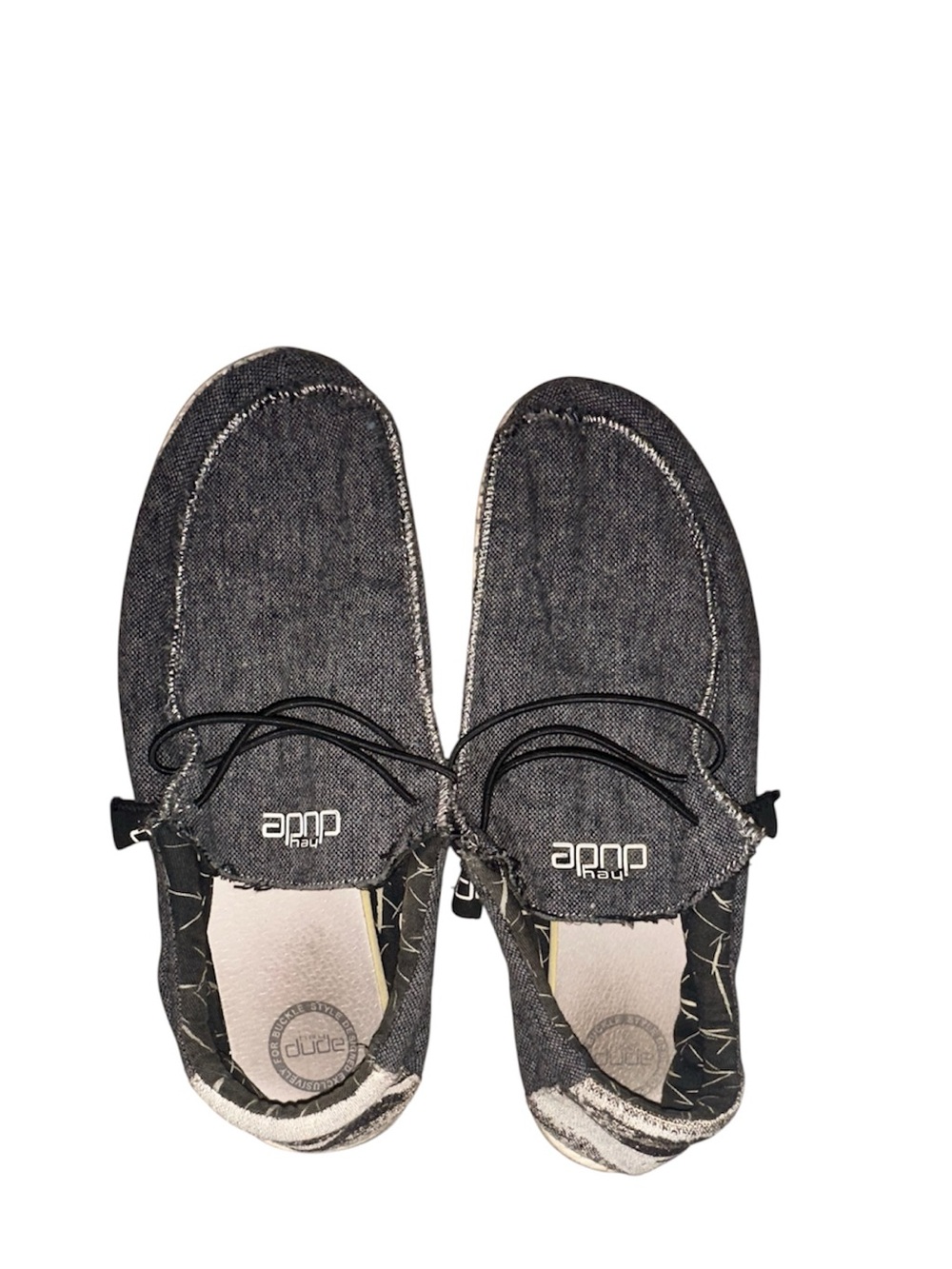 Hey Dude Wally Denim-Look Slip-Ons in Charcoal